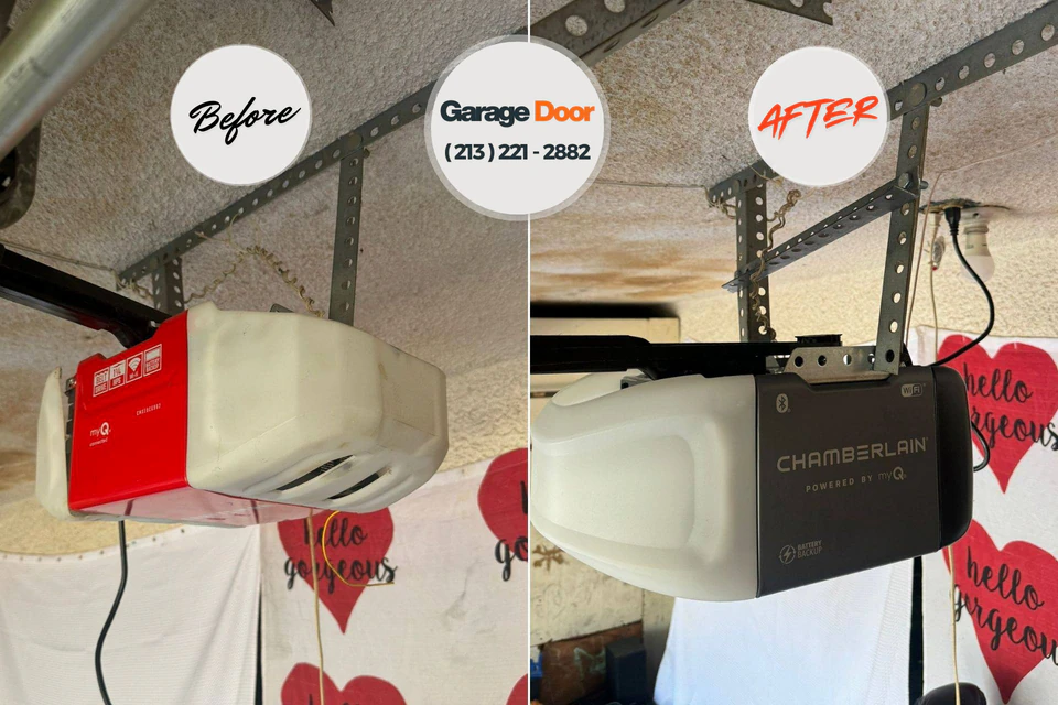 Before and after: garage door repair Miami, FL